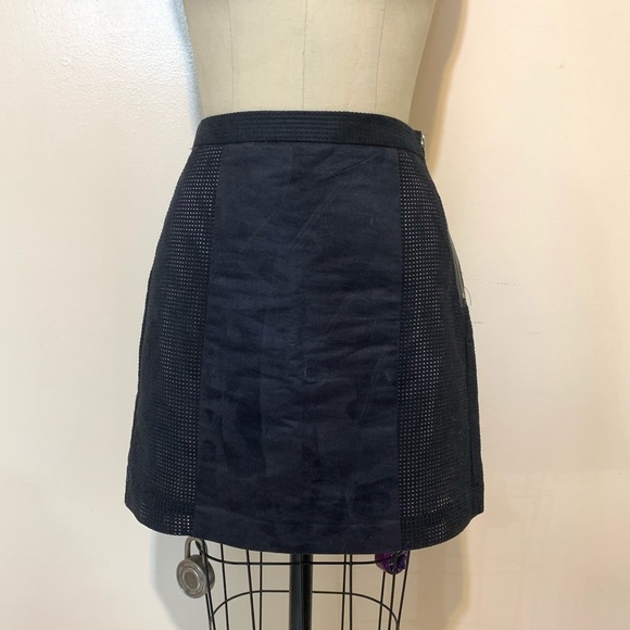 0319 Worthington Black Faux Suede Perforated Mini - Picture 2 of 8